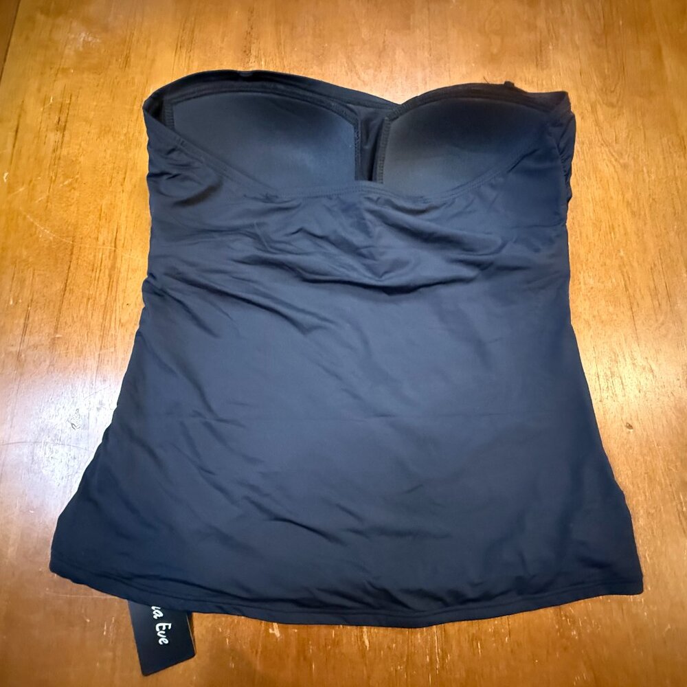 Black Two-Piece Swimsuit Set | Bandeau / Tankini Style | NWOT | Size L - Picture 3 of 16
